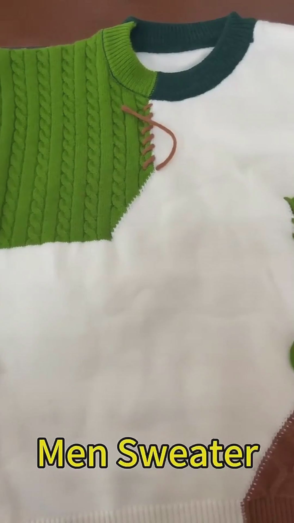 Colorblock Pullover Sweater (Warm) Winter Fashion Long Sleeve Knitted Top Men's Clothing